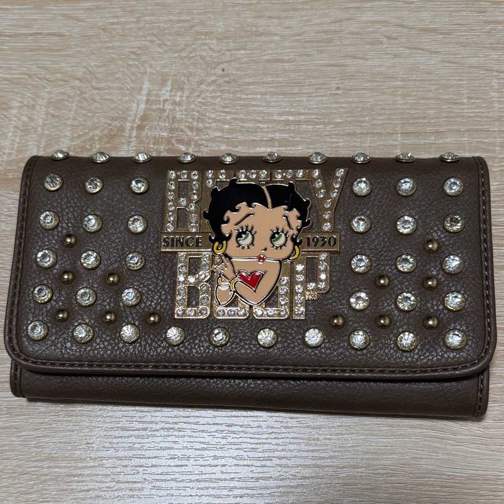 Betty Boop Brown Wallet with Gold and Silver Accents